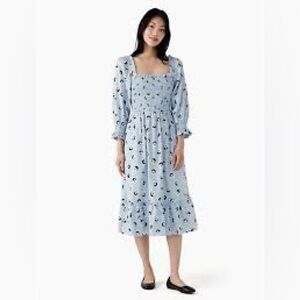 Kate Spade Light Blue Floral Midi Dress